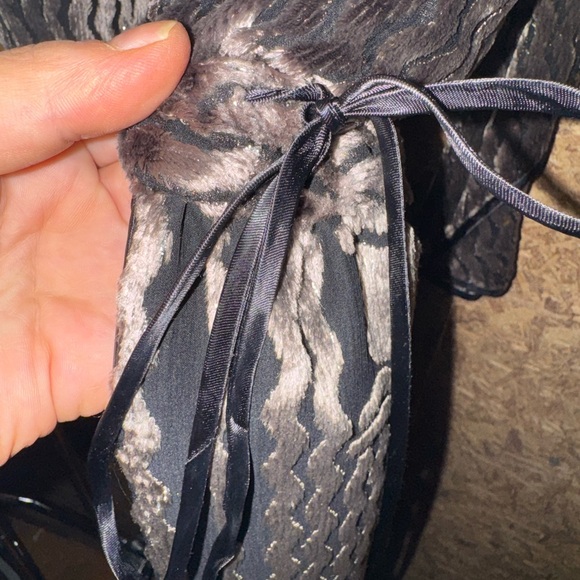 Janice Wainwright Black and Silver Long Sleeve Dress 80’s London Vintage Couture - Picture 4 of 5